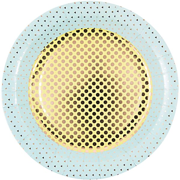 Pappteller Konfetti blau