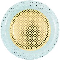 Pappteller Konfetti blau