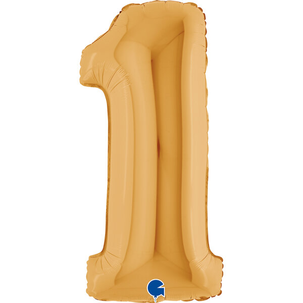 Folienballon Zahl 1 gold
