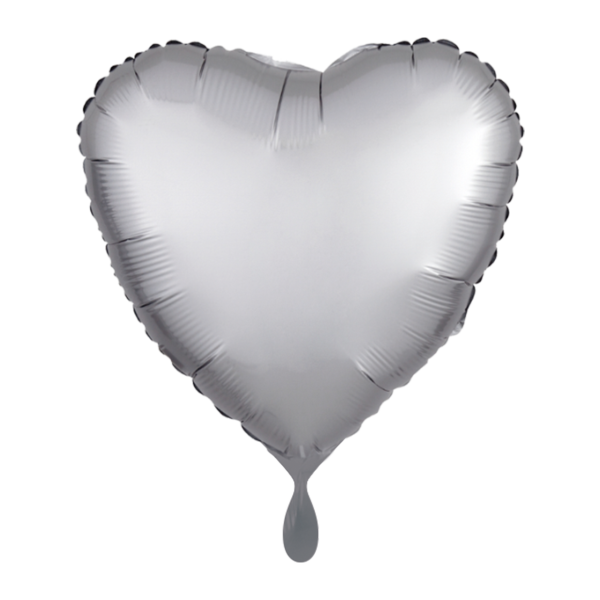 Folienballon SC - Herz Silber Silk Lustre