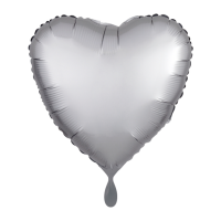 Folienballon SC - Herz Silber Silk Lustre