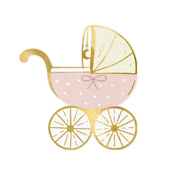Servietten Kinderwagen Rosa