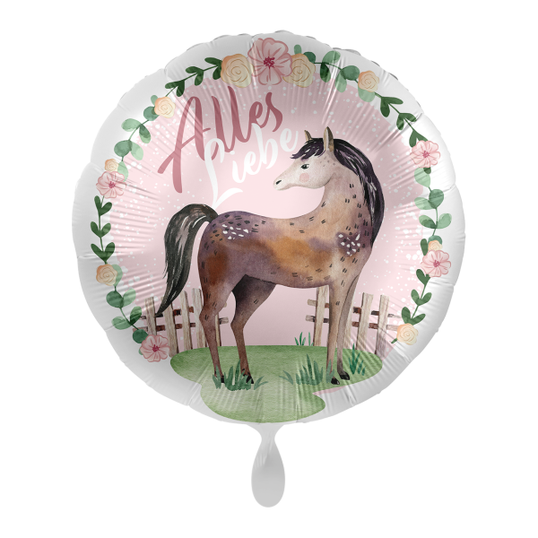 Folienballon Charming Horse Alles Liebe