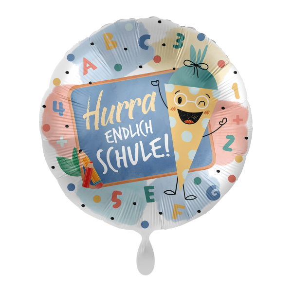 Folienballon Einschulung - Hurra endlich Schule