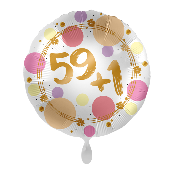 Folienballon Zahl 59+1 Shiny Dots