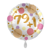 Folienballon Zahl 79+1 Shiny Dots
