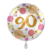 Folienballon Zahl 90 Shiny Dots