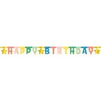 Bannergirlande HBD - Happy Birthday retro