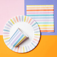 Pappbecher Streifen Pastell