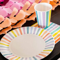 Pappbecher Streifen Pastell