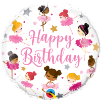 Folienballon HBD - Happy Birthday Ballerinas