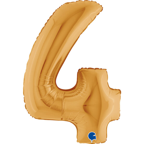 Folienballon Zahl 4 gold