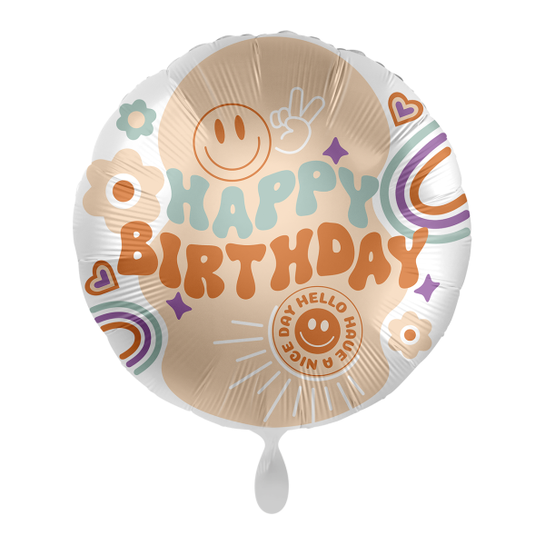 Folienballon HBD - Hippie Birthday
