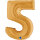 Folienballon Zahl 5 gold