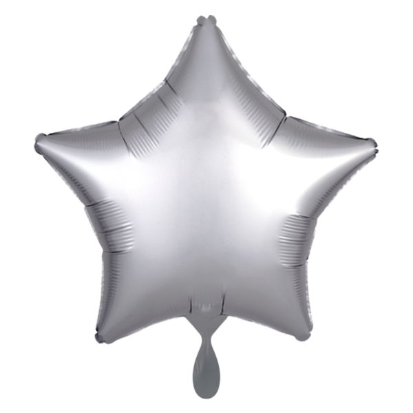 Folienballon SC - Stern Silber Silk Lustre