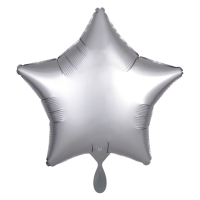 Folienballon SC - Stern Silber Silk Lustre