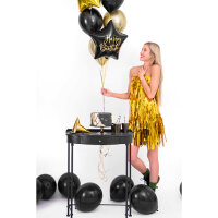 Folienballon HBD - Stern Happy Birthday Black