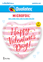 Folienballon Valentins Pink Stripes