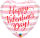 Folienballon Valentins Pink Stripes