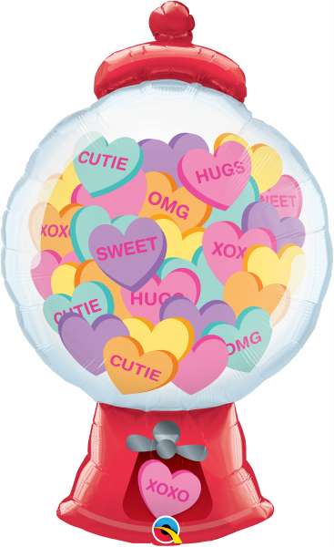 Folienballon Candy Hearts Gumball Machine