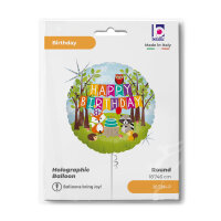 Folienballon HBD - Woodland Birthday