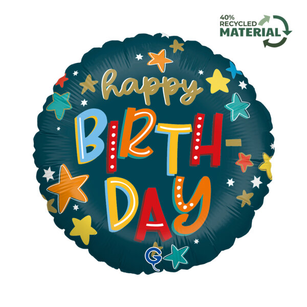 Folienballon Birthday Stars