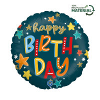 Folienballon Birthday Stars