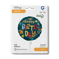 Folienballon Birthday Stars