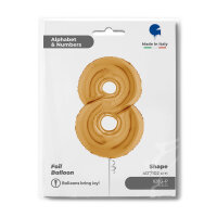 Folienballon Zahl 8 gold