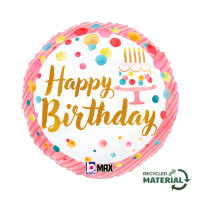 Folienballon HBD - Happy Birthday pink Party