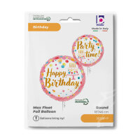 Folienballon HBD - Happy Birthday pink Party