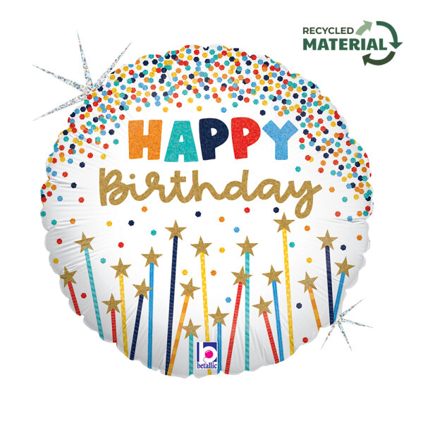 Folienballon HBD - Happy Birthday Sternenkerzen
