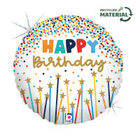 Folienballon HBD - Happy Birthday Sternenkerzen