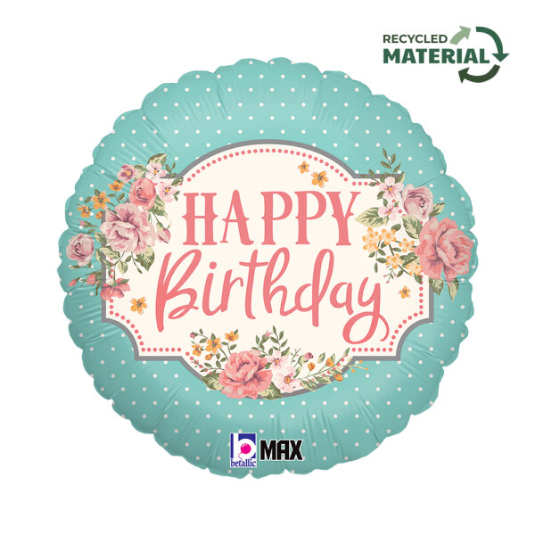 Folienballon HBD - Happy Birthday Vintage