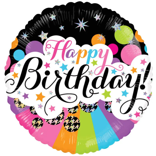 Folienballon - HBD - Birthday Little Stars holographic