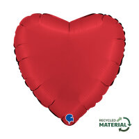Folienballon SC - Herz Satin Rubin Red