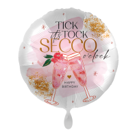 Folienballon - HBD - Pink & Shiny Secco - Tick Tock