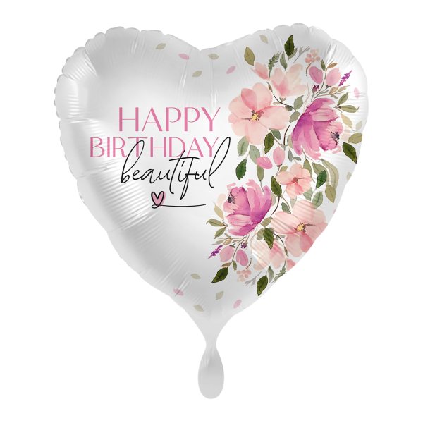 Folienballon - HBD - Beautiful Flowers