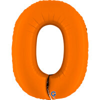 Folienballon Zahl 0 - Matte Orange