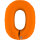 Folienballon Zahl 0 - Matte Orange