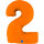 Folienballon Zahl 2 - Matte Orange