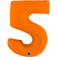 Folienballon Zahl 5 - Matte Orange