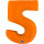 Folienballon Zahl 5 - Matte Orange