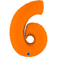 Folienballon Zahl 6 - Matte Orange