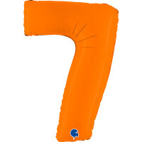 Folienballon Zahl 7 - Matte Orange