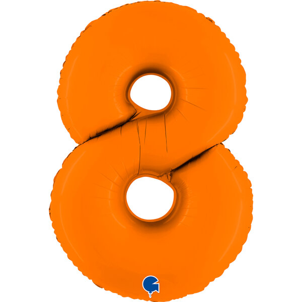 Folienballon Zahl 8 - Matte Orange