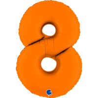 Folienballon Zahl 8 - Matte Orange