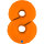 Folienballon Zahl 8 - Matte Orange