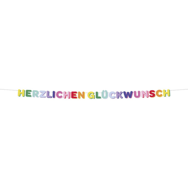 Bannergirlande HGW - Herzlichen Glückwunsch - Stripetastic