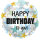 Folienballon HBD - Birthday Stars Blue / Gold